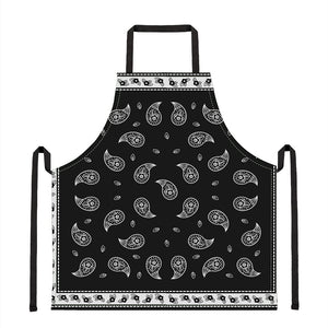 Black And White Bandana Print Apron