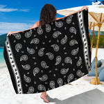 Black And White Bandana Print Beach Sarong Wrap