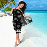 Black And White Bandana Print Beach Sarong Wrap
