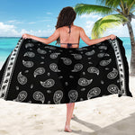 Black And White Bandana Print Beach Sarong Wrap