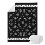 Black And White Bandana Print Blanket