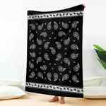 Black And White Bandana Print Blanket