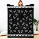 Black And White Bandana Print Blanket