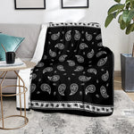 Black And White Bandana Print Blanket