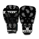Black And White Bandana Print Boxing Gloves