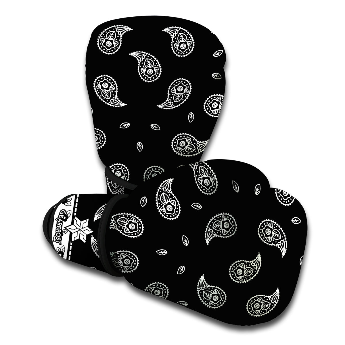 Black And White Bandana Print Boxing Gloves