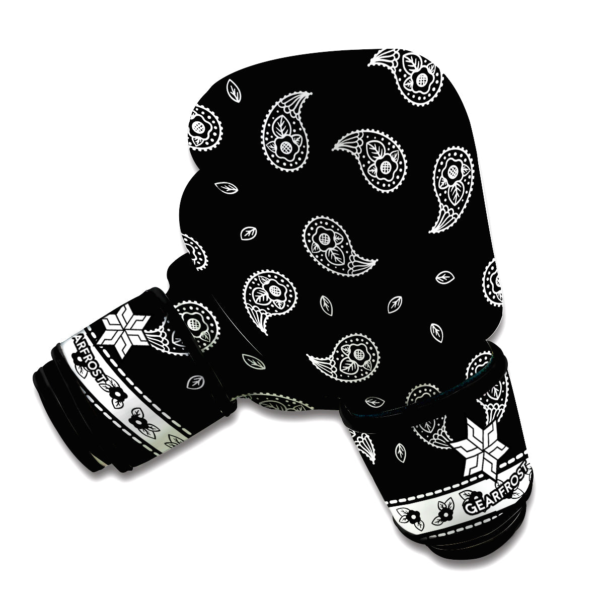 Black And White Bandana Print Boxing Gloves