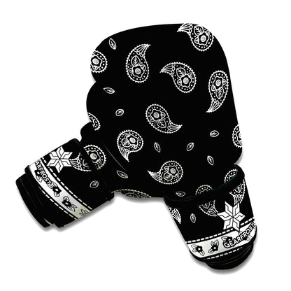 Black And White Bandana Print Boxing Gloves
