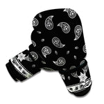 Black And White Bandana Print Boxing Gloves