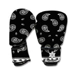 Black And White Bandana Print Boxing Gloves