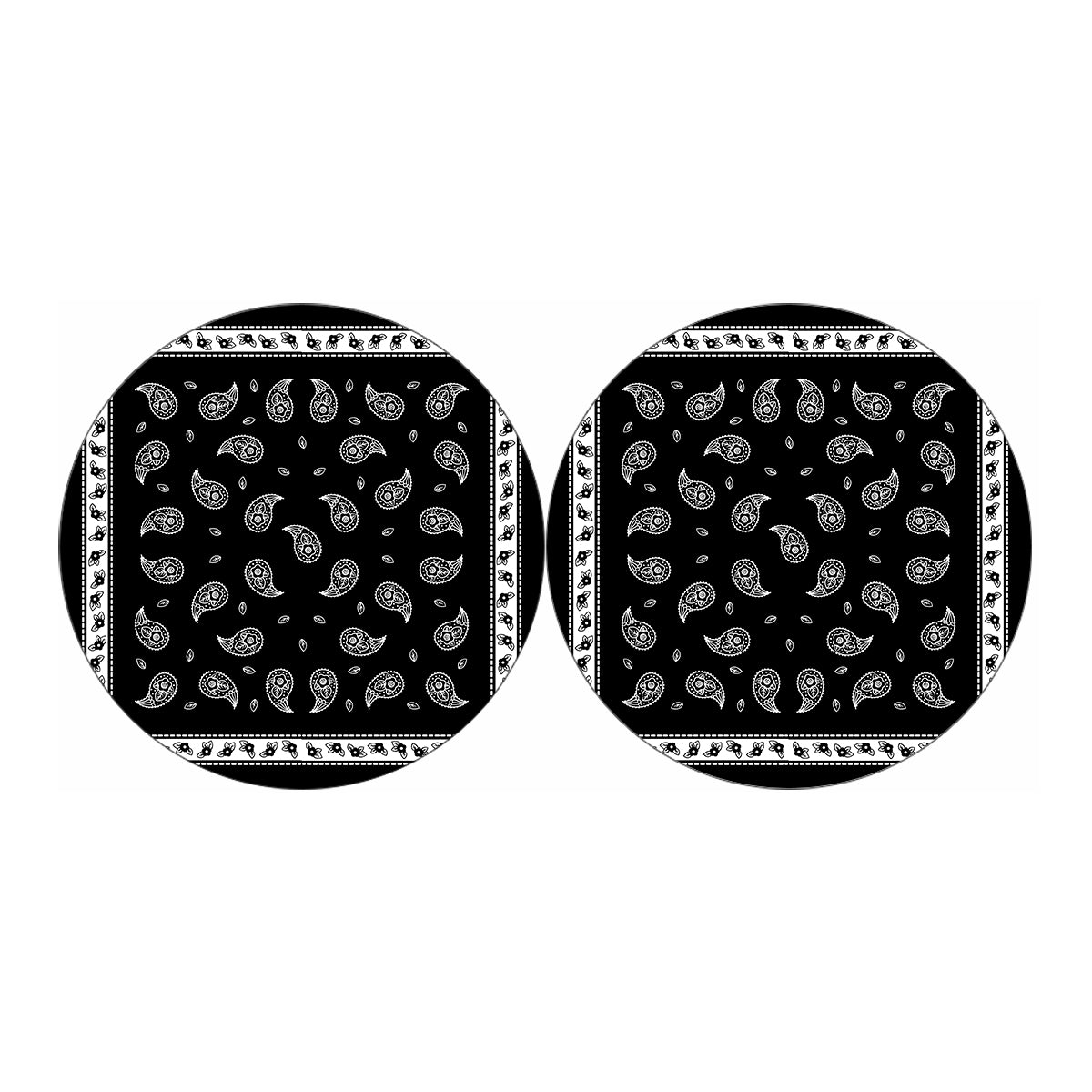 Black And White Bandana Print Car Coasters