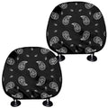 Black And White Bandana Print Car Headrest Covers