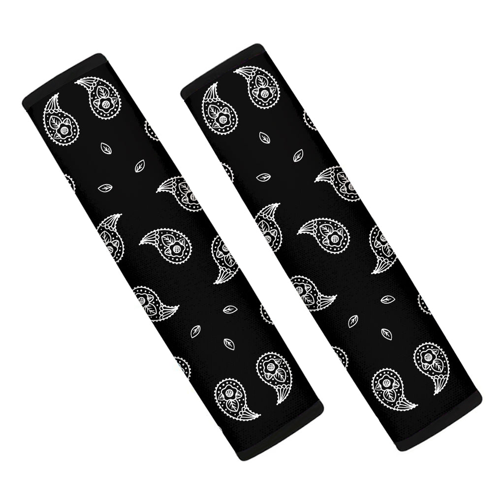 Black And White Bandana Print Car Seat Belt Covers