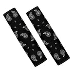 Black And White Bandana Print Car Seat Belt Covers