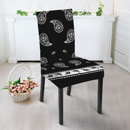 Black And White Bandana Print Dining Chair Slipcover