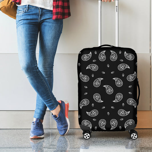 Black And White Bandana Print Luggage Cover