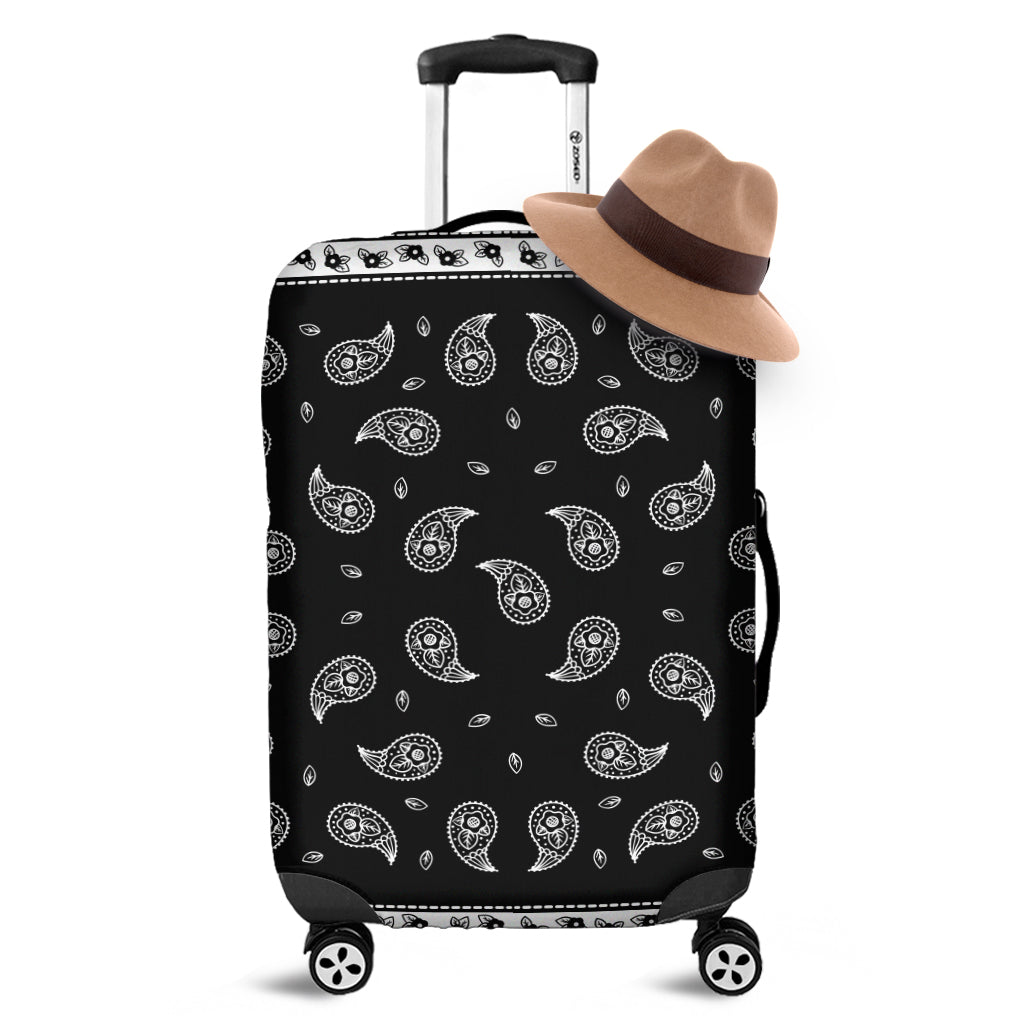 Black And White Bandana Print Luggage Cover