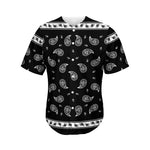 Black And White Bandana Print Men's Baseball Jersey