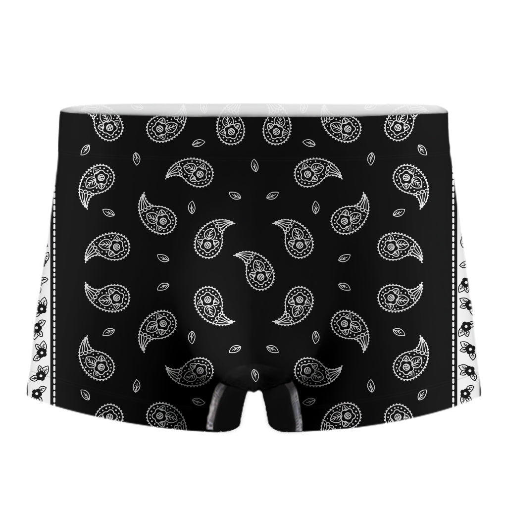 Black And White Bandana Print Men's Boxer Briefs
