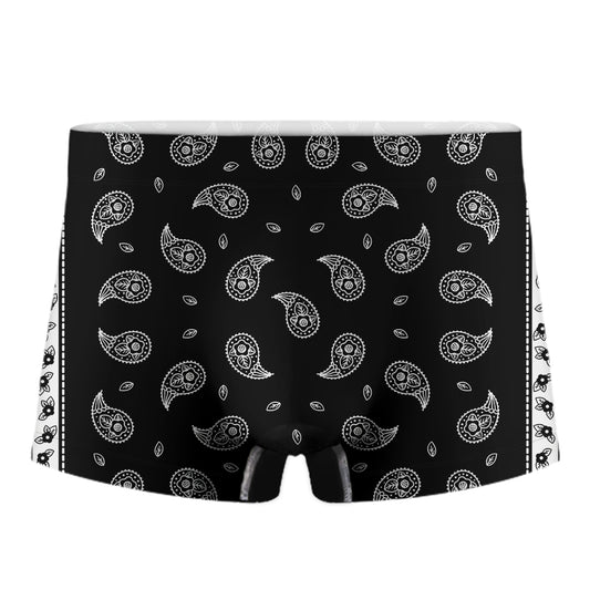 Black And White Bandana Print Men's Boxer Briefs