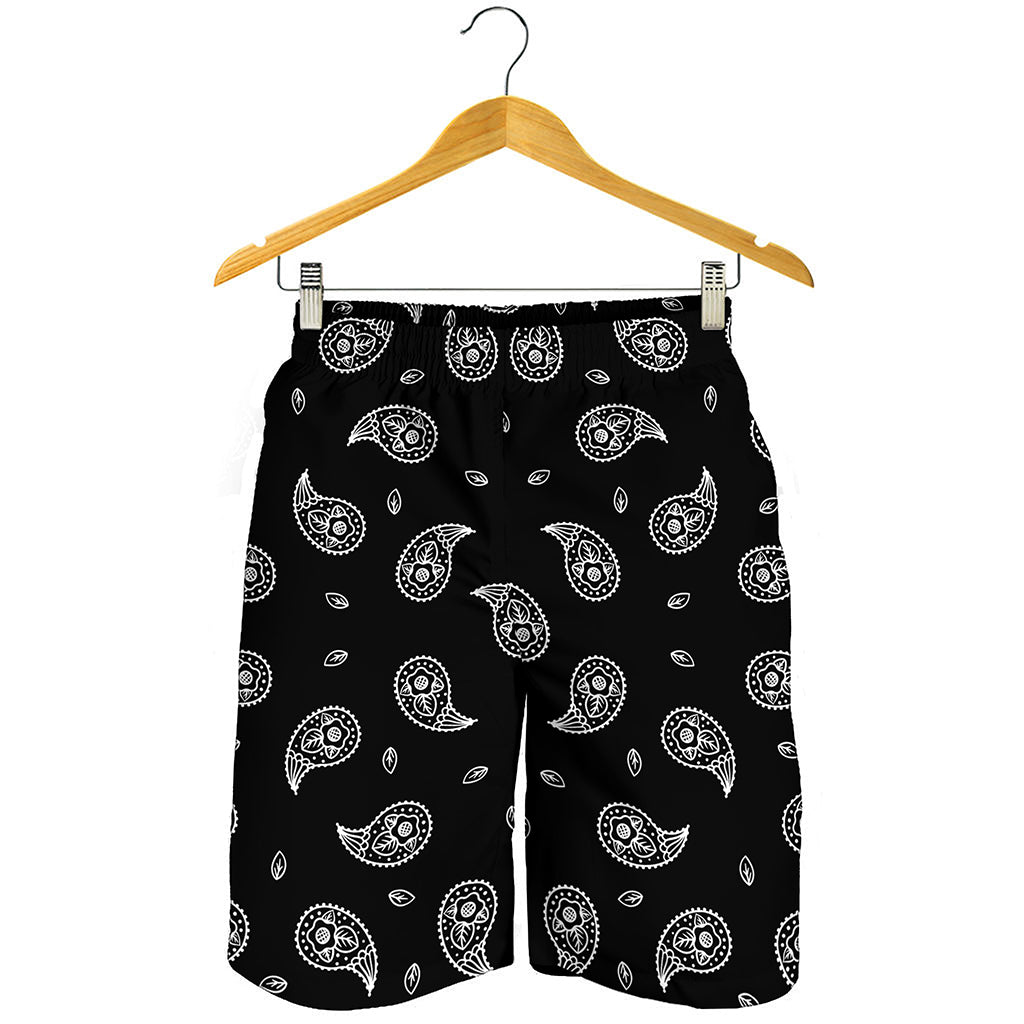 Black And White Bandana Print Men's Shorts