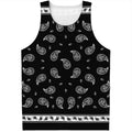 Black And White Bandana Print Men's Tank Top