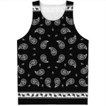 Black And White Bandana Print Men's Tank Top