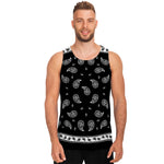 Black And White Bandana Print Men's Tank Top