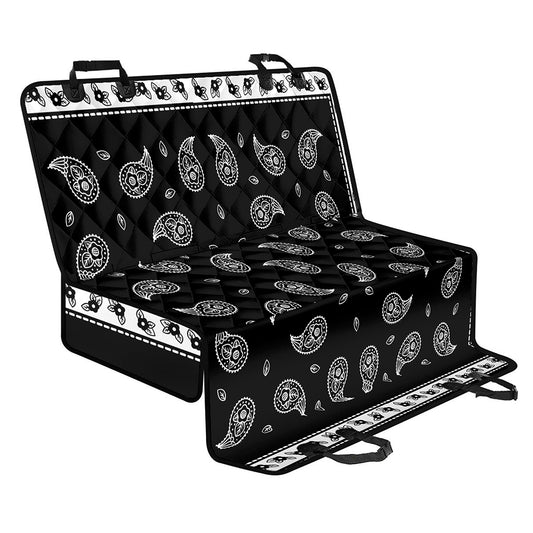 Black And White Bandana Print Pet Car Back Seat Cover