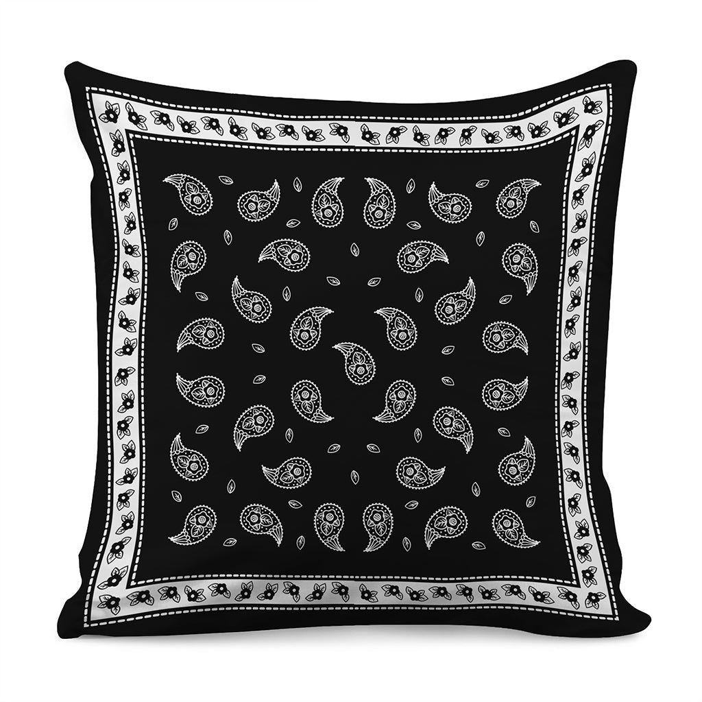 Black And White Bandana Print Pillow Cover