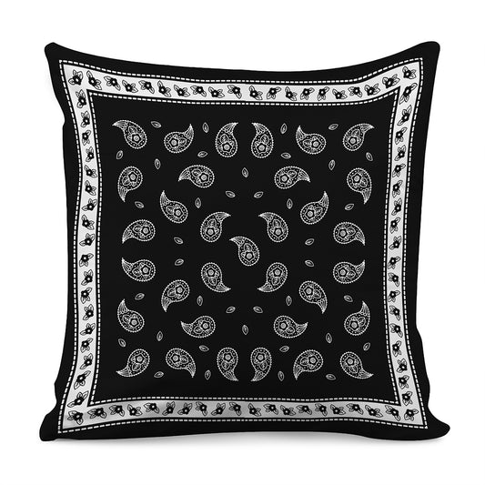 Black And White Bandana Print Pillow Cover
