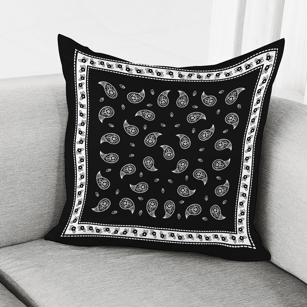 Black And White Bandana Print Pillow Cover