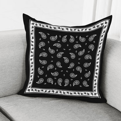 Black And White Bandana Print Pillow Cover