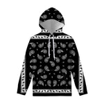 Black And White Bandana Print Pullover Hoodie