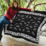 Black And White Bandana Print Quilt
