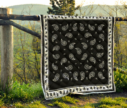 Black And White Bandana Print Quilt