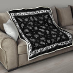 Black And White Bandana Print Quilt