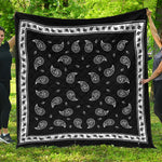 Black And White Bandana Print Quilt