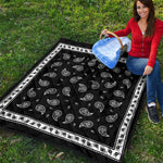 Black And White Bandana Print Quilt