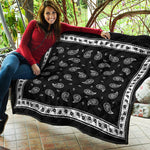 Black And White Bandana Print Quilt