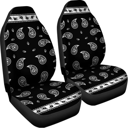 Black And White Bandana Print Universal Fit Car Seat Covers