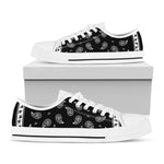 Black And White Bandana Print White Low Top Shoes