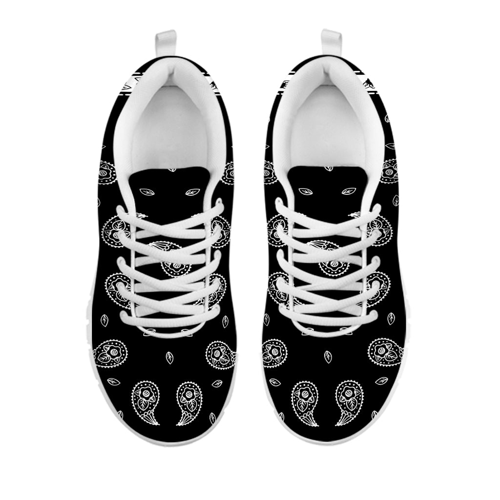 Black And White Bandana Print White Sneakers