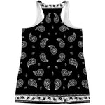 Black And White Bandana Print Women's Racerback Tank Top