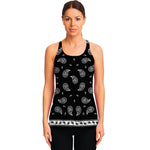 Black And White Bandana Print Women's Racerback Tank Top