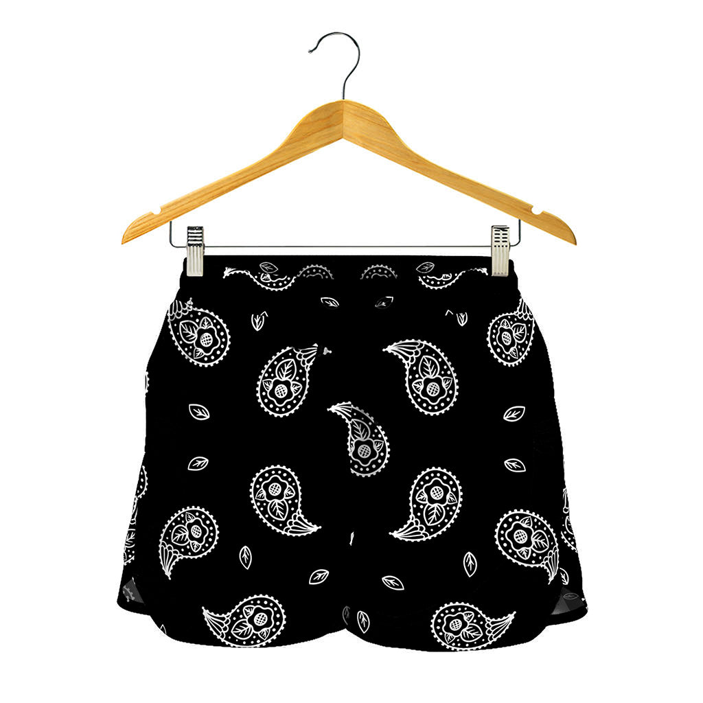 Black And White Bandana Print Women's Shorts