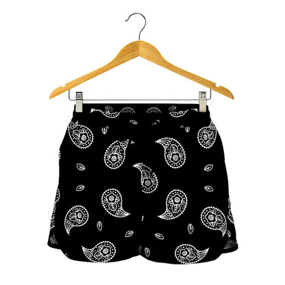 Black And White Bandana Print Women's Shorts