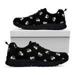 Black And White Beer Pattern Print Black Sneakers