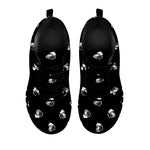 Black And White Beer Pattern Print Black Sneakers