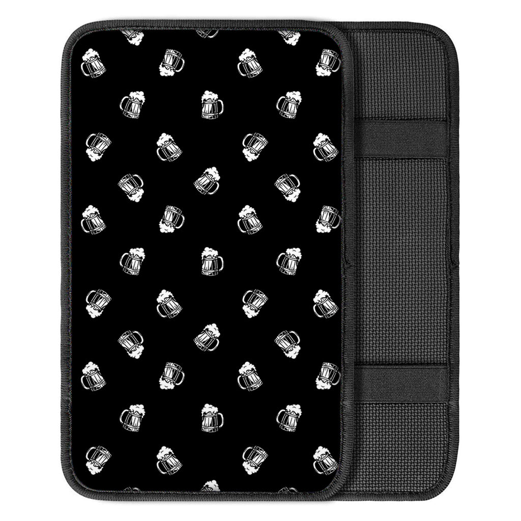 Black And White Beer Pattern Print Car Center Console Cover
